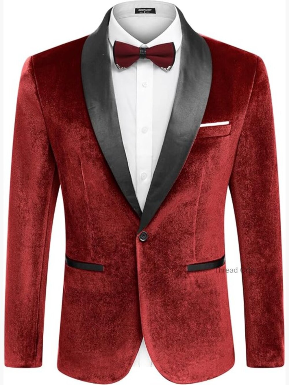 Men's Velvet Tuxedo Jacket One Button Shawl Collar Slim Fit